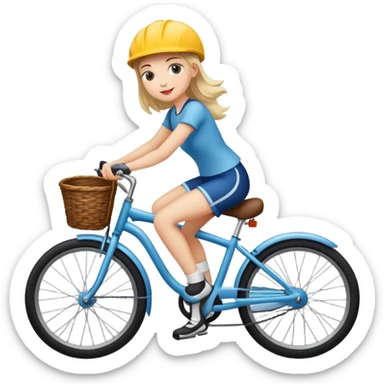 Girl riding bike sticker