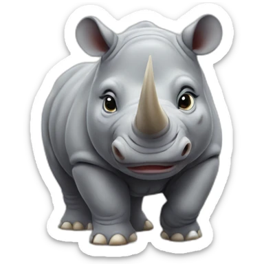 Cute little chubby Rhino sticker