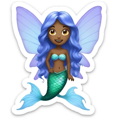mermaid with fairy wings sticker