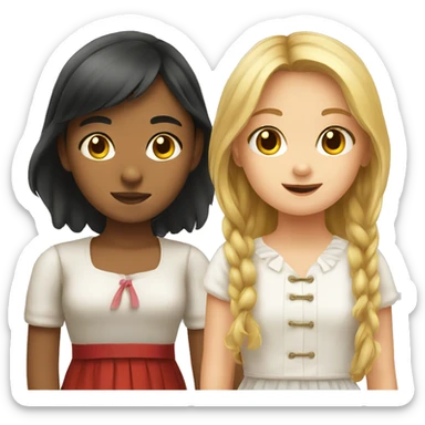 german girl and filipino girl sticker