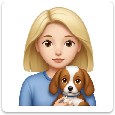 girl and her pet dog sticker