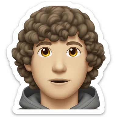 Jesse Eisenberg grey hoodie brown hair 3 day beards sticker