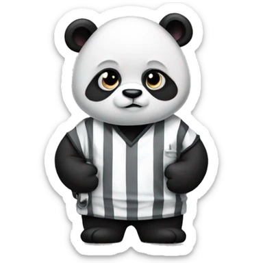 panda in handcuffed wearing prison clothes sticker