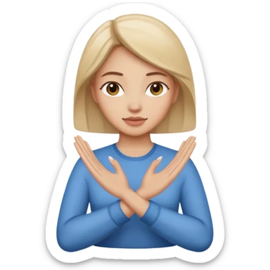 decision gesture women cross hands signal no sticker