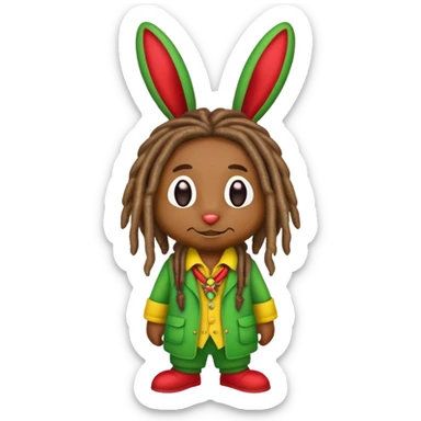rasta easter bunny sticker