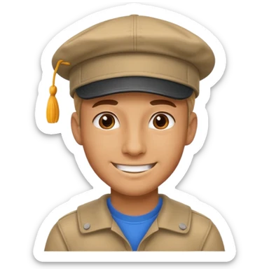 A MOTIVATIONAL GUY WITH A CAP ON sticker