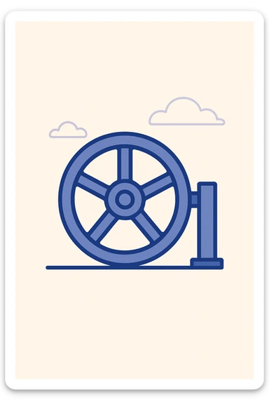 a flywheel, minimal, flat design sticker