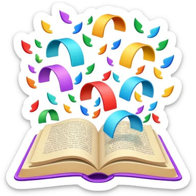 A book from which ideas fly out sticker