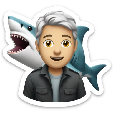Whit person shark sticker