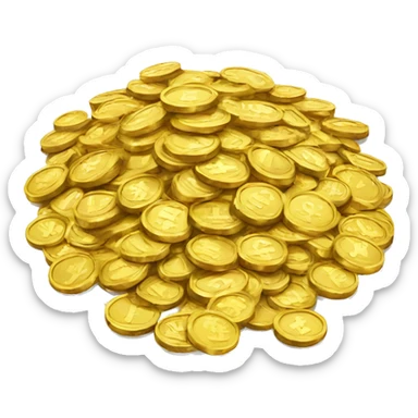 pile of gold coins sticker