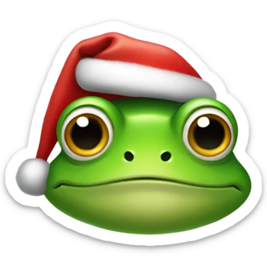 Frog wearing Santa hat sticker