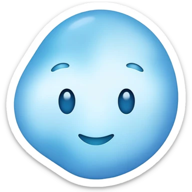 very irregular light blue spot, abstract blob, no faces, no facial features, just a color shape sticker