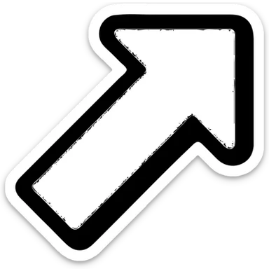 Make the arrow red with a bold black shadow, keep the style bold and dynamic, maintain transparent background. sticker