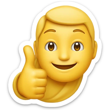 the emoji thumbs up's outline traced with an emoji thumbs up sticker