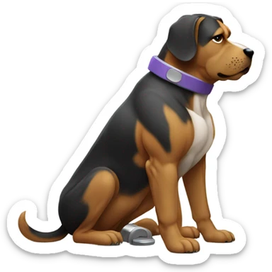 Dog squating weights sticker