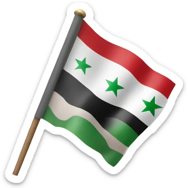 syria flag with 3 stars sticker