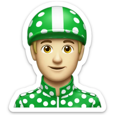 paul townend green polka dot jockey sticker