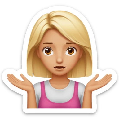 Blonde sunburnt girl shrugging sticker