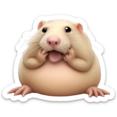 Fat naked mole rat smoking sticker