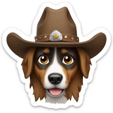 Dog with a cowboy hat sticker