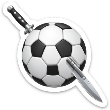 knife stuck in a soccer ball sticker
