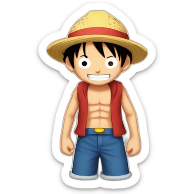 Luffy sur un tapis de tri sticker