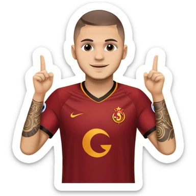 Mauro icardi Galatasaray formasıyla gol sevinci yapıyor sticker