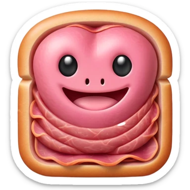cute alien made of SPAM MEAT sticker