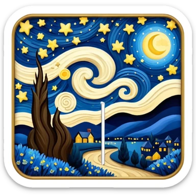 The Starry Night painting frame sticker