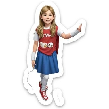 smiling boy with long hair sticker