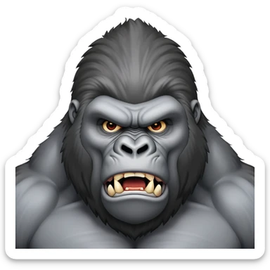 A mad strong silverback gorilla  sticker