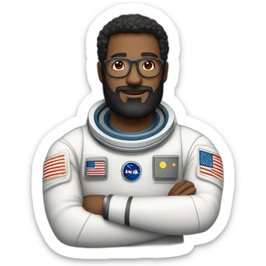 astronaut black-beard caucasian-man white-glasses sticker