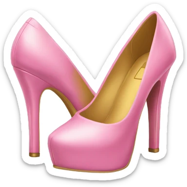 realistic pink and gold heels sticker