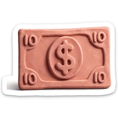 claymation style pink cash sticker