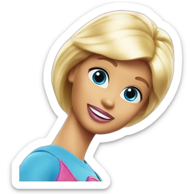 k blue letter logo from the barbie movie for ken sticker