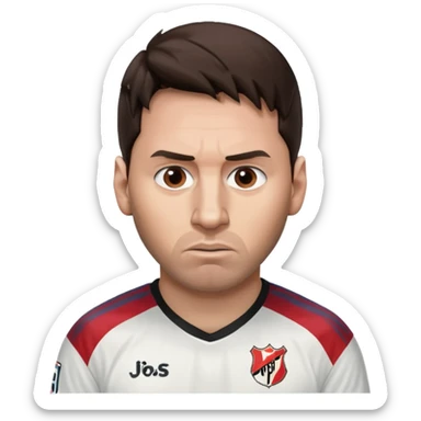 Lionel Messi angry wearing River Plate shirt sticker