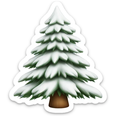  actual white fir christmas tree isolated.  sticker