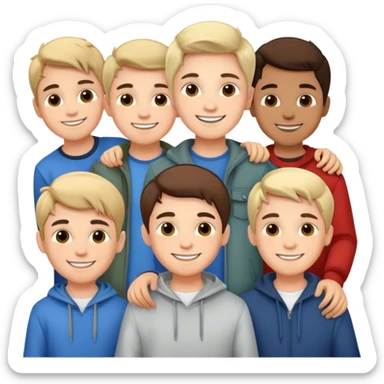 boys smiling in casual wear sticker