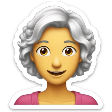 rire éclat femme agée sticker