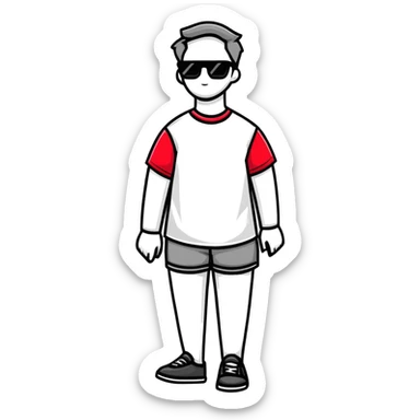 tropical bermuda shorts and fashionable sunglasses for summer sticker