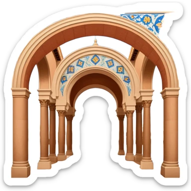 Plaza de España Landmark Emoji – Featuring its semicircular palace, grand arches, and decorative tilework. sticker
