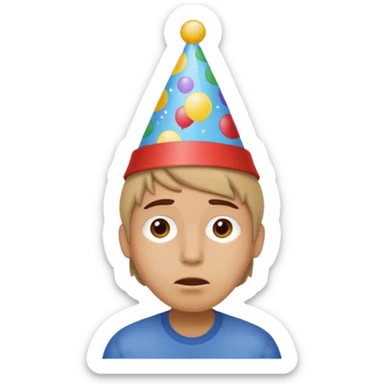 Tired but with birthday hat sticker