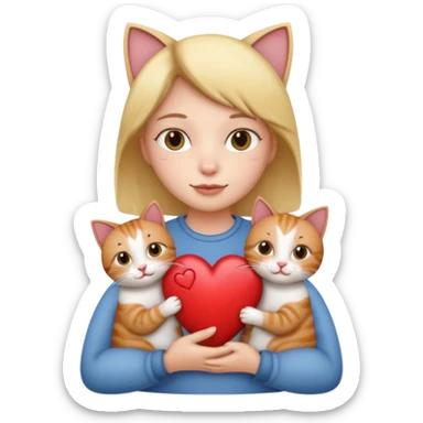 coeur et chats sticker