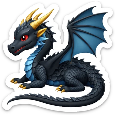 black dragon sleeping sticker