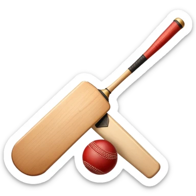 Cricket bat & ball sticker