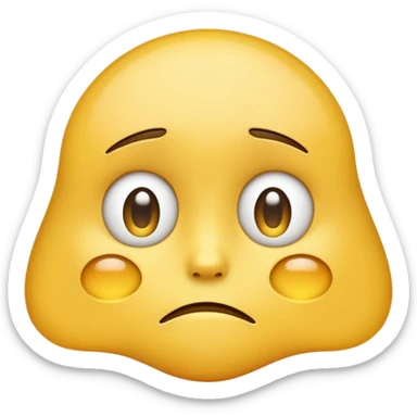 A sad emoji hiding its emotions  sticker