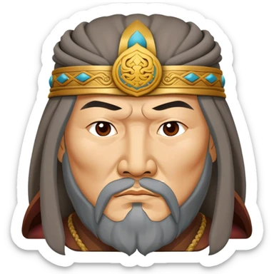 genghis khan photorealistic sticker