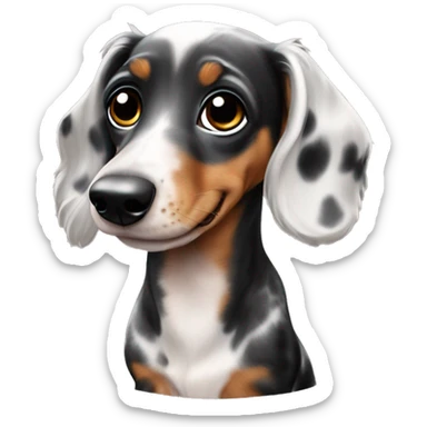 Black Merle mini dachshund  sticker