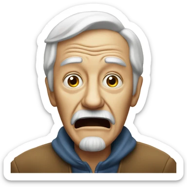 Old man yells at earth sticker