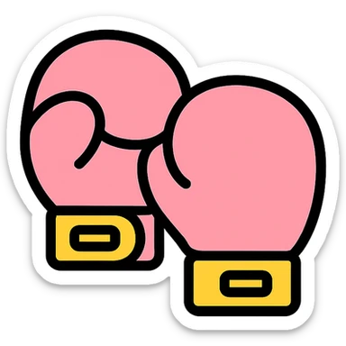 light pink boxing gloves icon sticker